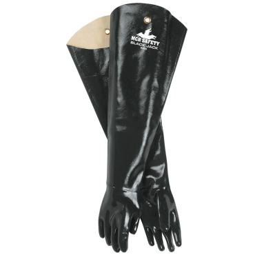 Black JackÂ® Series Black Neoprene Coated Work Gloves Multi-Dipped Smooth Neoprene 31 Inch Shoulder Length Fully Coated Brushed Interlock Lining